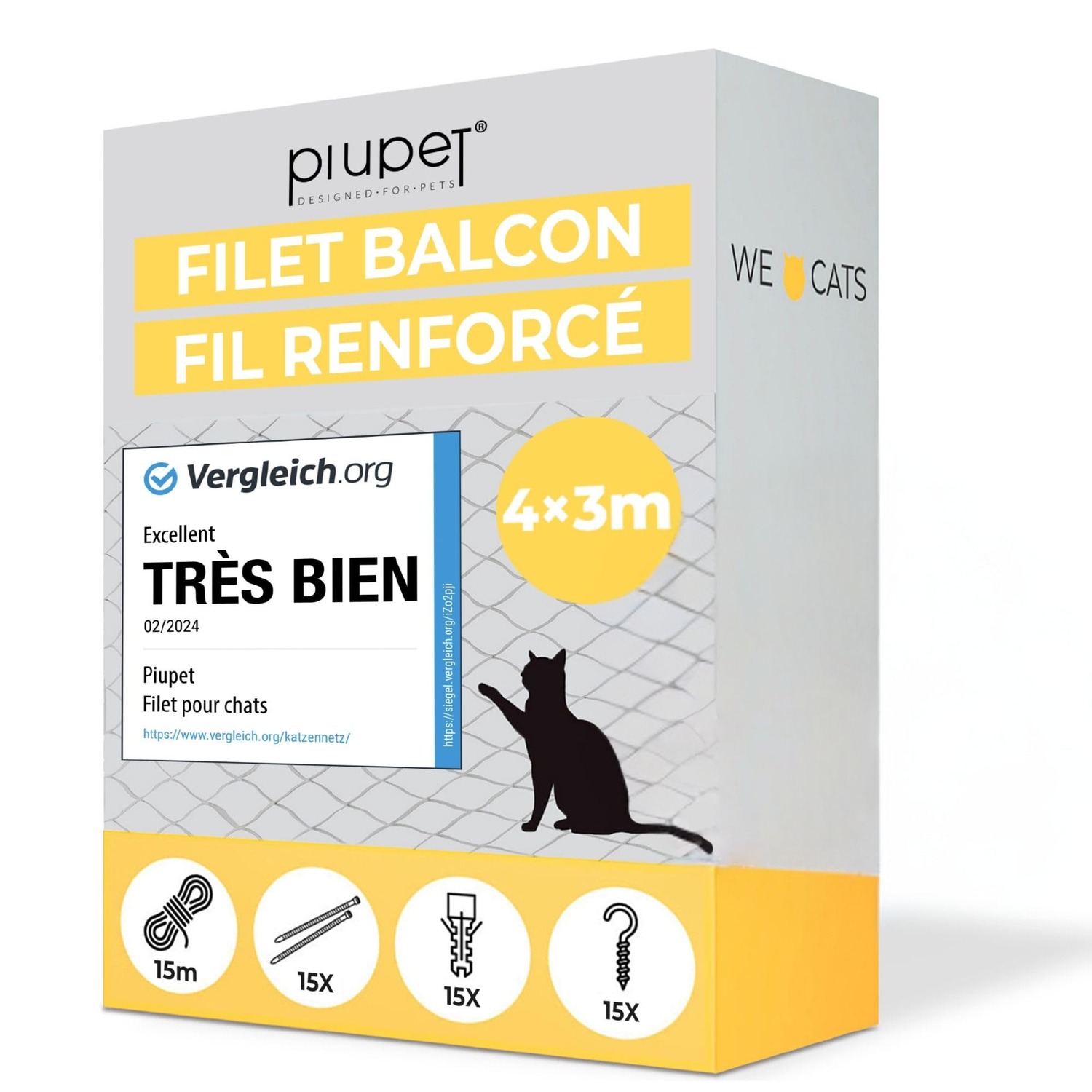 PiuPet Wire Reinforced Cat Safety Net 8m x 3m: image 8