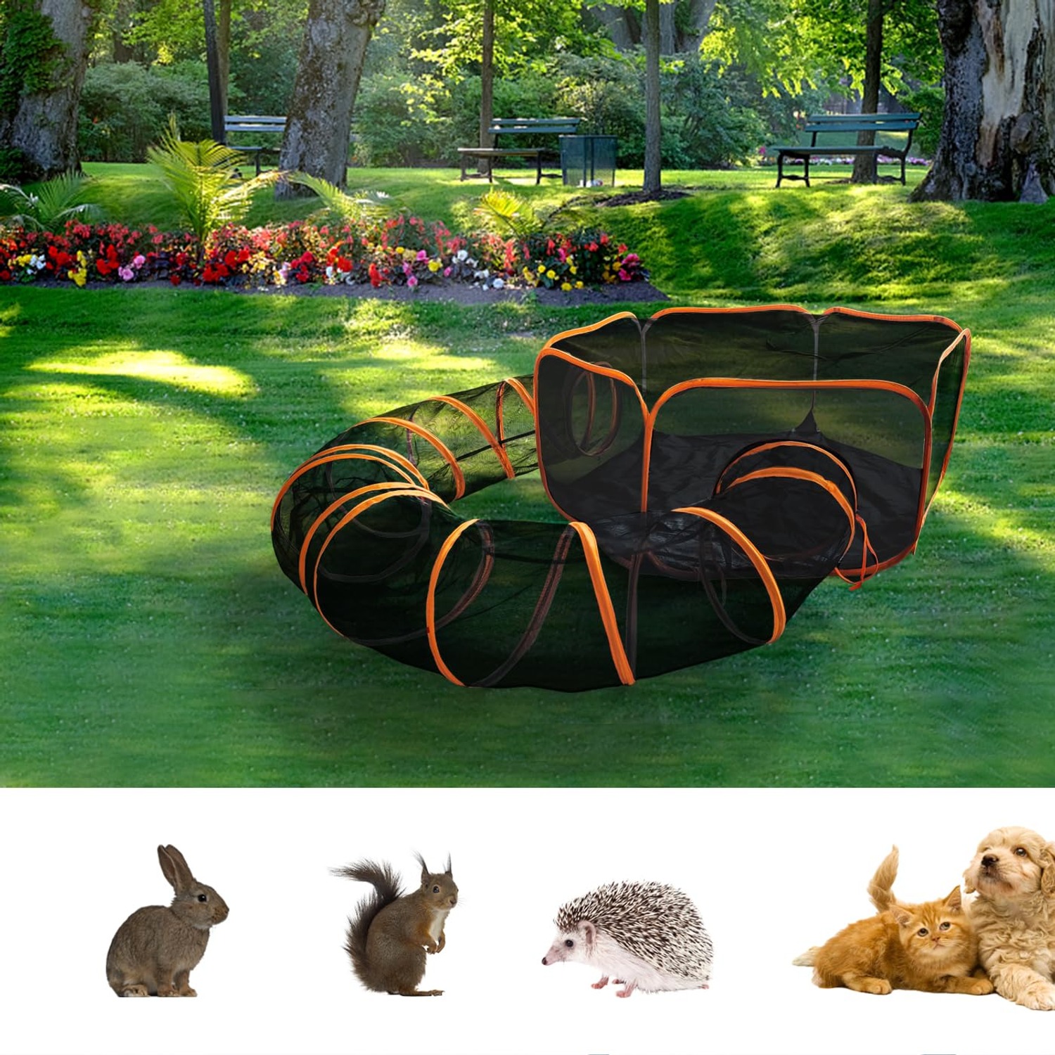 Foldable Cat Enclosure with Play Tunnel: image 6
