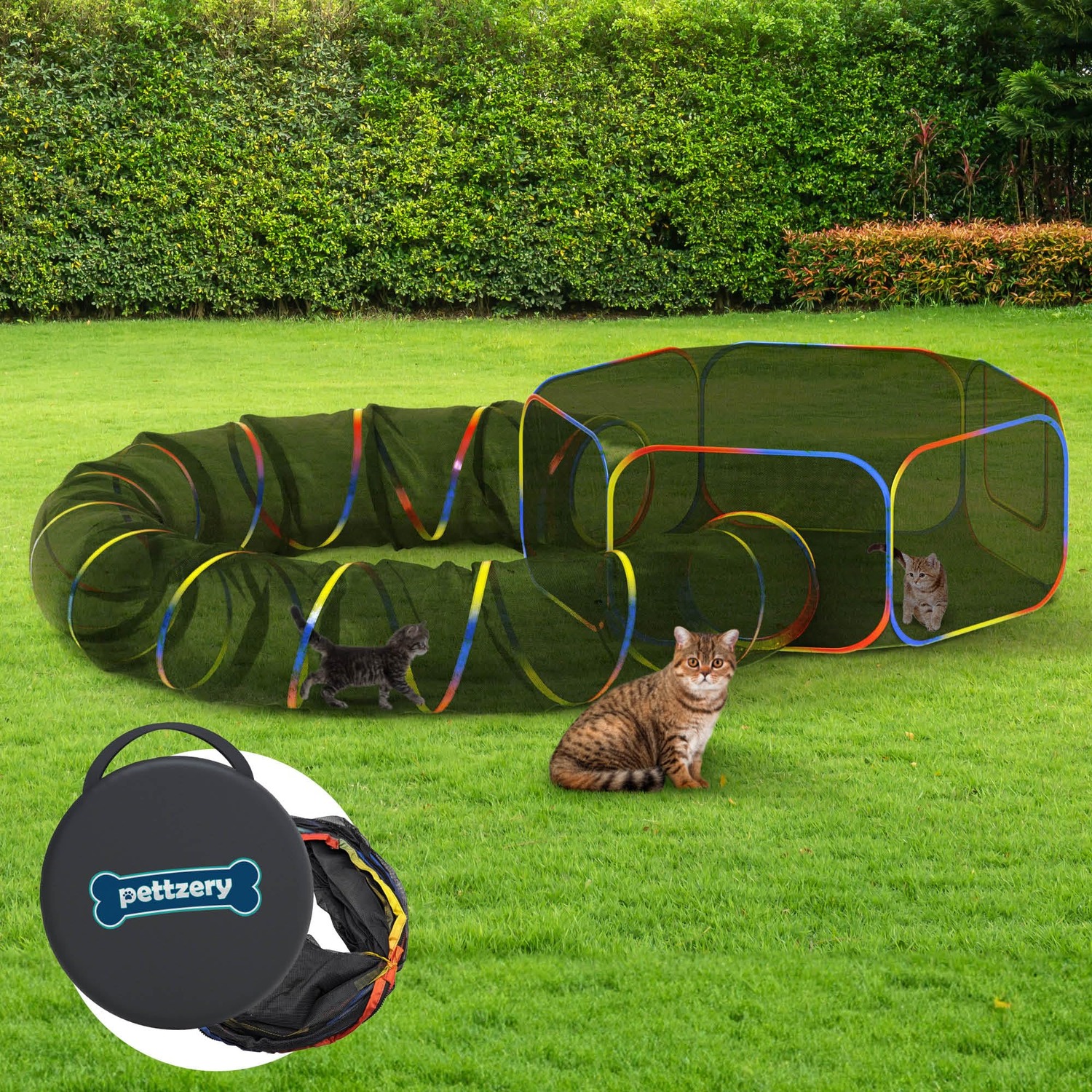 Pettzery Portable Catio with Play Tunnel