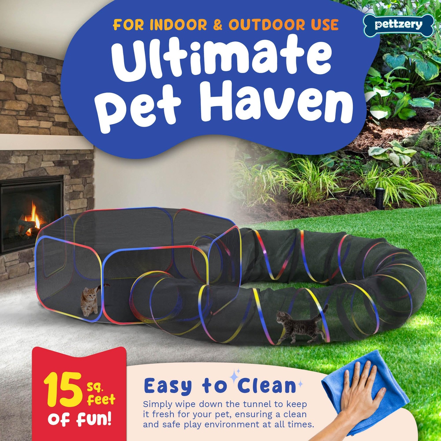 Pettzery Portable Catio with Play Tunnel: image 4